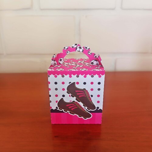Kit Festa Caixinhas Personalizadas - Futebol Rosa