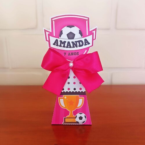 Kit Festa Caixinhas Personalizadas - Futebol Rosa