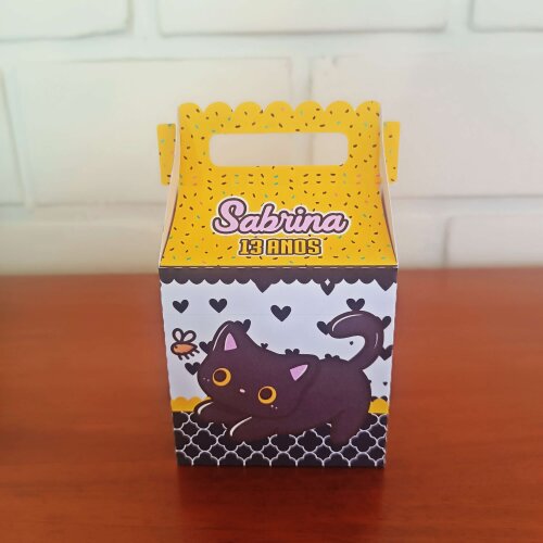 Kit Festa Caixinhas Personalizadas - Gatinho Preto