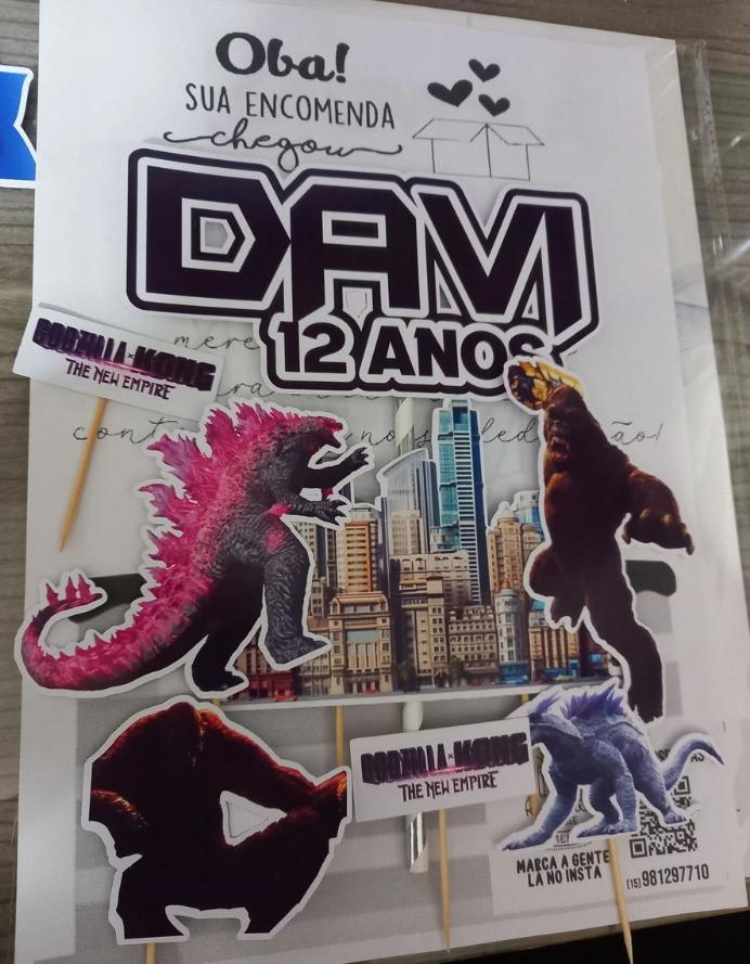Kit só um bolinho Godzilla x Kong