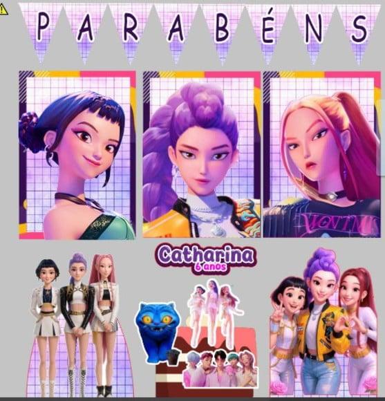 Kit Só Um Bolinho Huntrix (guerreiras do K-pop)