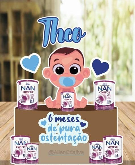 Topo de Bolo Leite Nan Menino (mesversario)