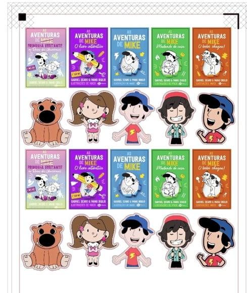 Kit Toppers de Docinho as Aventuras de Mike