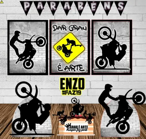 Kit festa só um bolinho grau moto