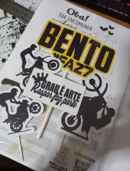 Kit festa só um bolinho grau moto