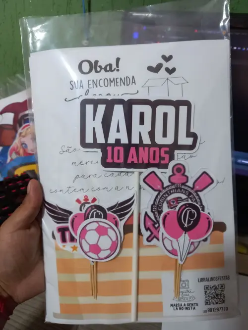 Kit só um bolinho Corinthians Rosa