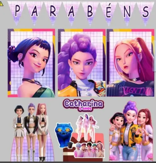 Kit Só Um Bolinho Huntrix (guerreiras do K-pop)