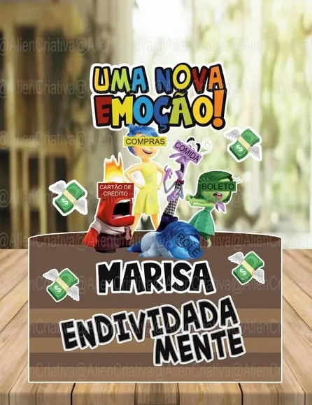 Topo de Bolo Divertidamente ( Endividadamente)