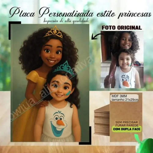Placa Personalizada (estilo Princesas)