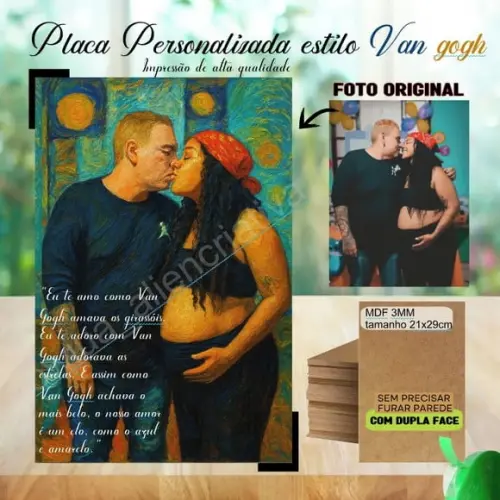 Placa Personalizada (estilo Van Gogh)