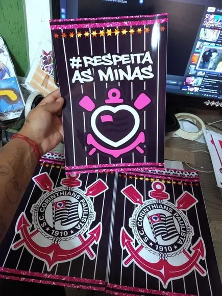 Kit Posteres Corínthians Rosas