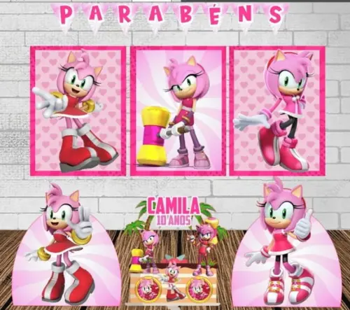 Kit Só Um Bolinho Amy Rose (sonic)