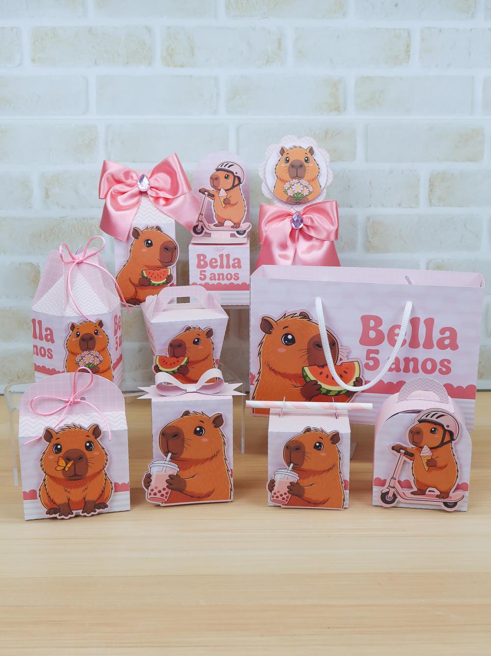 Arquivo de Corte Capivara Rosa 5 (compre 1 Lev+5