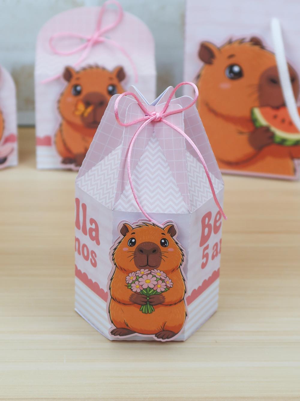 Arquivo de Corte Capivara Rosa 5 (compre 1 Lev+5