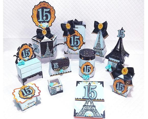 Arquivo de Corte 15 Anos Paris Azul 2 (compre 1 e Leve+10