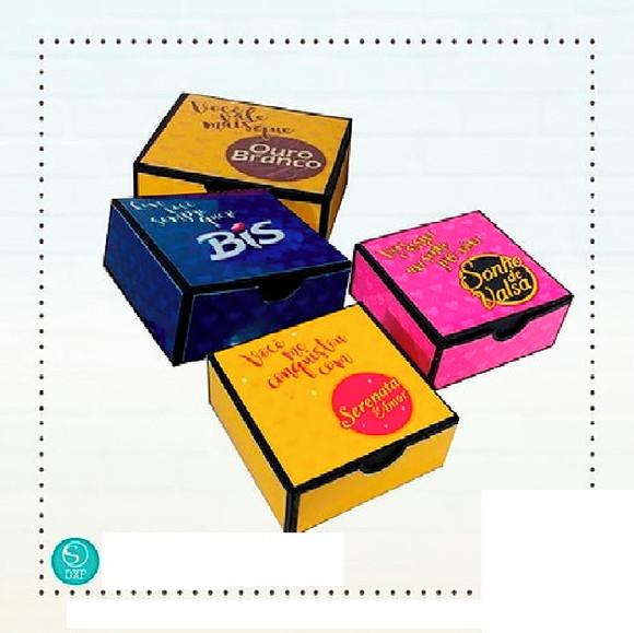 Arquivo de Corte Caixa 4 Opções Bombom ( Compre 1 Leve+11