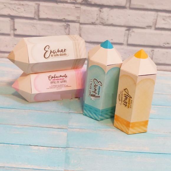 Arquivo de Corte Caixa Lápis Professor( Compre 1 e Leve + 10