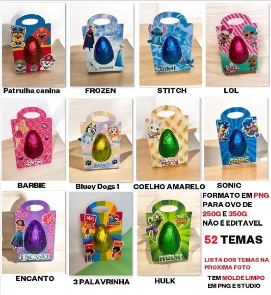 Arquivo de Corte Caixa Ovo de Páscoa 25-4 (compre 1 Lev+11