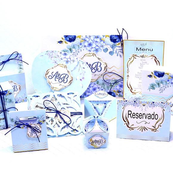 arquivo de corte casamento floral azul 2 ( LEIA A DESCRIÇÃO)