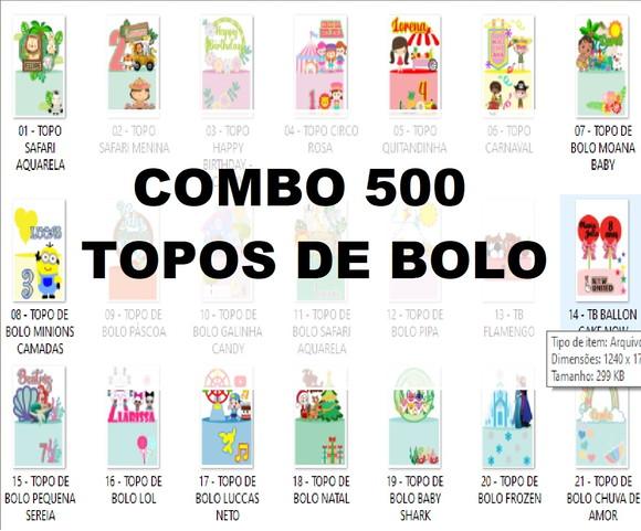 Arquivo de Corte Combo 500 Topos de Bolo( Compre 1 e Lev+11