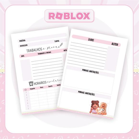 Arquivo de Corte Etiqueta Escolar Roblox Menina ( Leia a Des