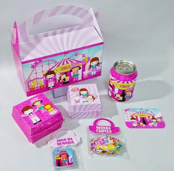 Arquivo de Corte Kit Festa Circo Rosa (compre 1 Leve+11