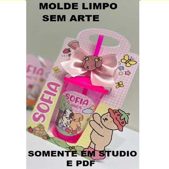 Arquivo de Corte Molde Limpo Caixa Copo Canudo 400ml