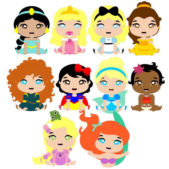 Arquivo de Corte Princesas Baby Clipart Camada
