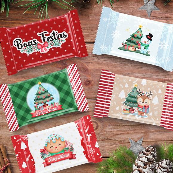 Arquivo de Corte Rotulo Kitkat e Barra de Chocolate Natal