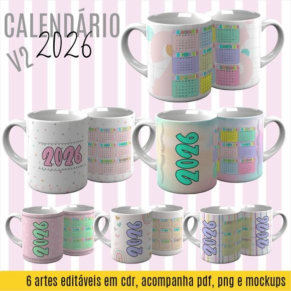 Arquivo de Corte Sublimação Calendário Caneca (compre 1lv+11