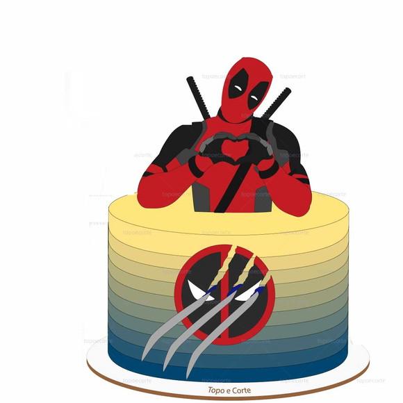 Arquivo de Corte Topo de Bolo Deadpool (compre 1 Lev+5