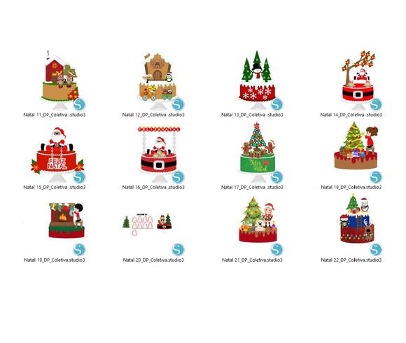 Arquivo de Corte Topo de Bolo Natal 2021 - 9 (compre 1 Lv+5