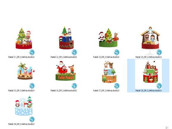 Arquivo de Corte Topo de Bolo Natal 2021 - 9 (compre 1 Lv+5