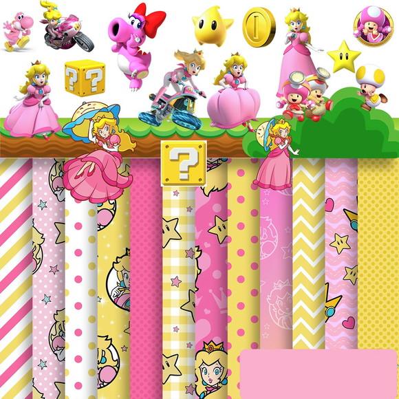 Kit Digital Princesa Peach 2 ( Compre 1 e Leve +5