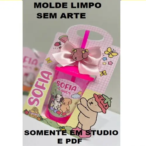 Arquivo de Corte Molde Limpo Caixa Copo Canudo 400ml