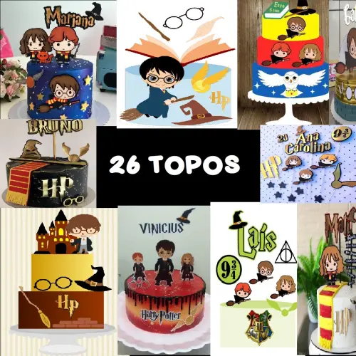 Arquivo de Corte Topo de Bolo Harry Potter (compre 1 Lv+5