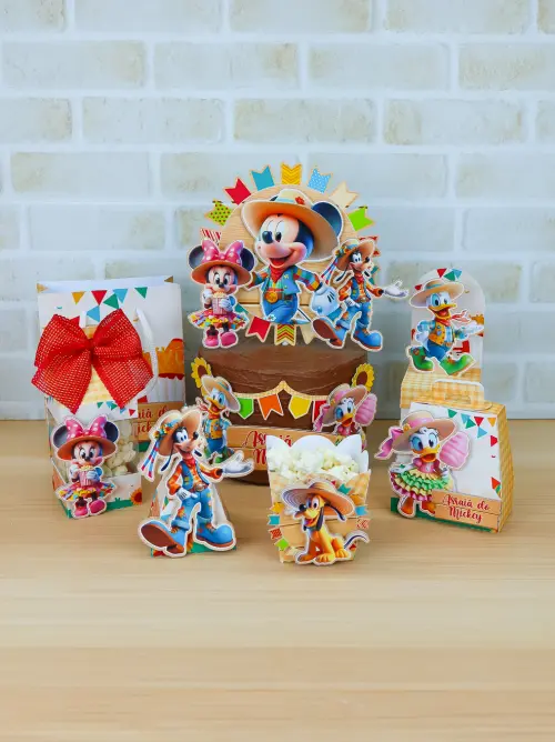 Arquivo de Corte Arraiá da Turma do Mickey ( festa junina) (compre 1 Lev+5