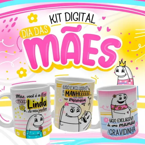 Arquivo de Corte Arte Caneca Dia das Mães Flork ( Leia a Des