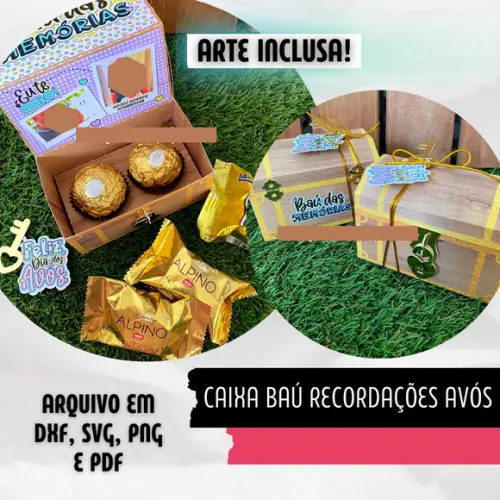 Arquivo de Corte Baú Recordação Avós ( Compre 1 Leve+10
