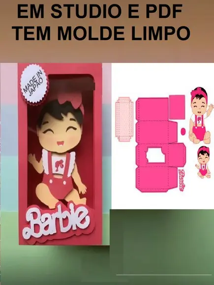 Arquivo de Corte Caixa Boneca Barbie( Compre 1 e Leve + 10