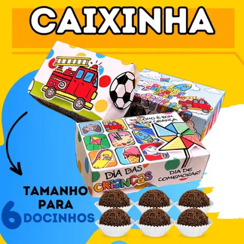 Arquivo de Corte Caixa Docinhos Crianças 1 (compre 1 Leve+10