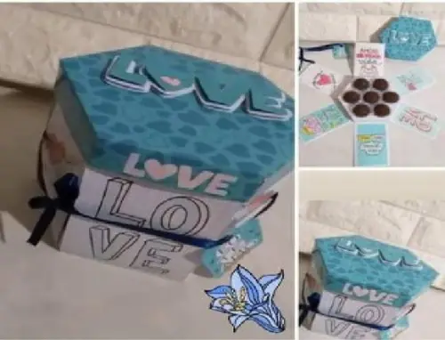 Arquivo de Corte Caixa Explosão Love Azul (compre 1 e Lev+10