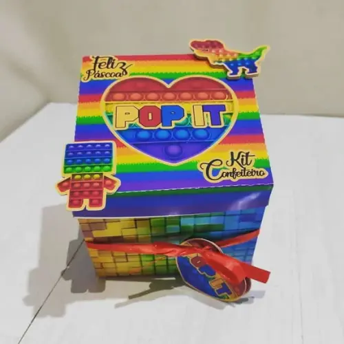 Arquivo de corte Caixa explosão páscoa pop it ( LEIA A DESCR