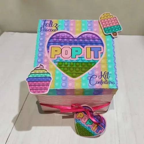 Arquivo de corte Caixa explosão páscoa pop it ( LEIA A DESCR