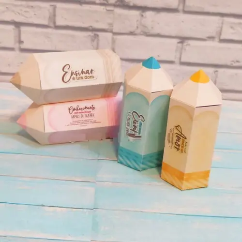 Arquivo de Corte Caixa Lápis Professor( Compre 1 e Leve + 10