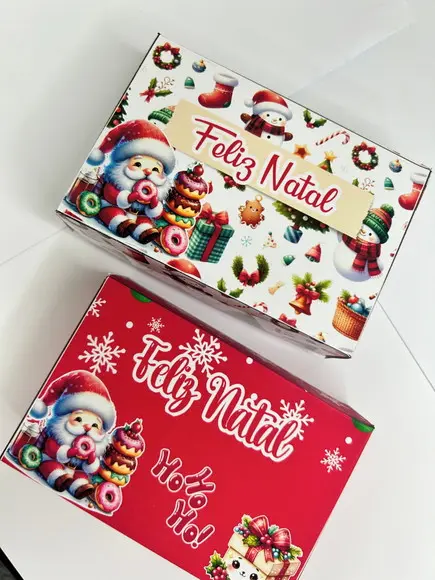 Arquivo de Corte Caixa Natal 4 Donuts (compre 1 Leve+10