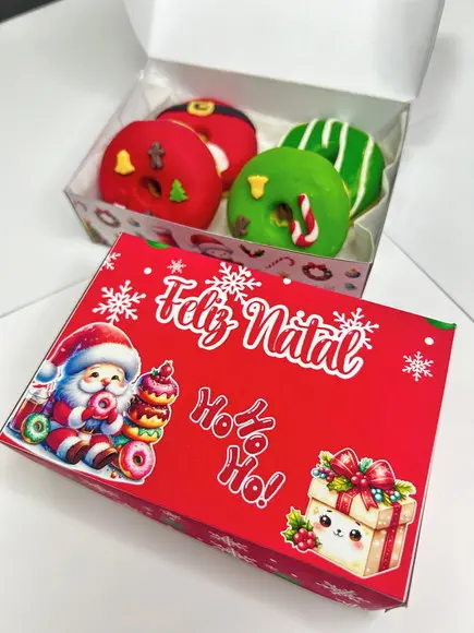 Arquivo de Corte Caixa Natal 4 Donuts (compre 1 Leve+10