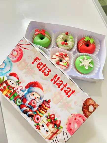 Arquivo de Corte Caixa Natal 6 Donuts (compre 1 Leve+10