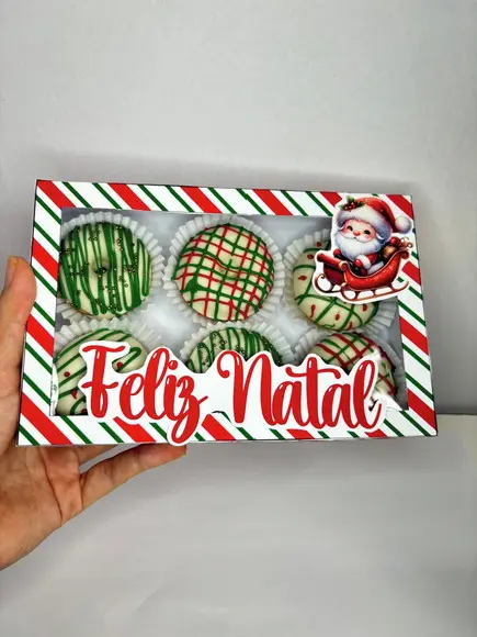 Arquivo de Corte Caixa Natal 6 Donuts (compre 1 Leve+10