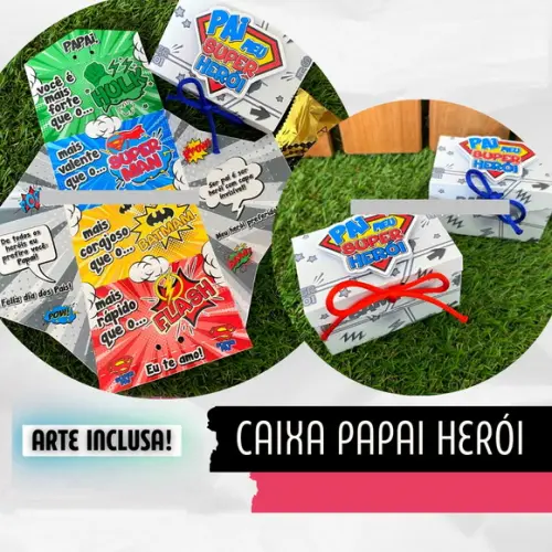 Arquivo de Corte Caixa Papai Heróis 1 ( Compre 1 e Lev+10